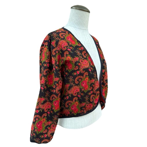 Ritu Kumar Chintz Inspired Printed Cropped Jacket Indian Contemporary Medium - Picture 2 of 6